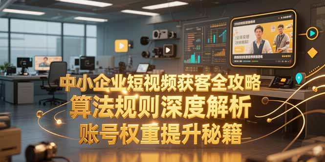 中小企业短视频获客全攻略，算法规则深度解析，账号权重提升秘籍网赚库-项目库-轻创网-中创网-福缘网-冒泡网-资源之家-AI光年冉冉网赚资源