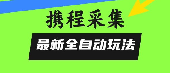 携程信息采集全自动玩法，0风控，无脑开干【揭秘】网赚库-项目库-轻创网-中创网-福缘网-冒泡网-资源之家-AI光年冉冉网赚资源
