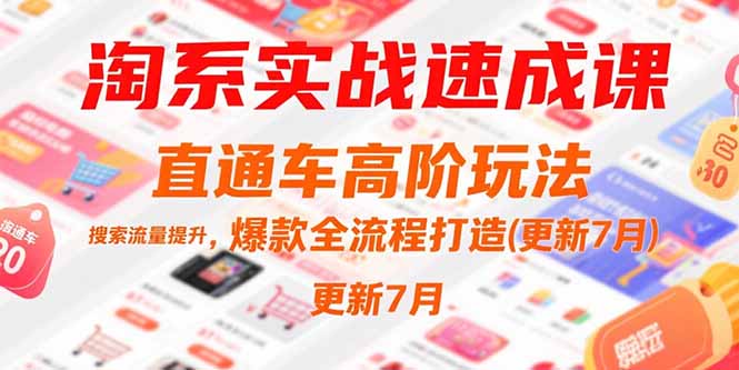 淘系实战速成课，直通车高阶玩法，搜索流量提升，爆款全流程打造(更新7月网赚库-项目库-轻创网-中创网-福缘网-冒泡网-资源之家-AI光年冉冉网赚资源
