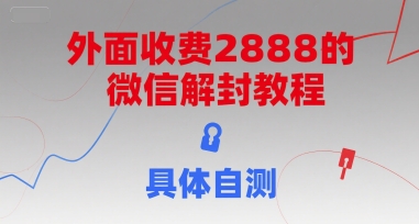 外面收费2888的微信解封教程，具体自测网赚库-项目库-轻创网-中创网-福缘网-冒泡网-资源之家-AI光年冉冉网赚资源