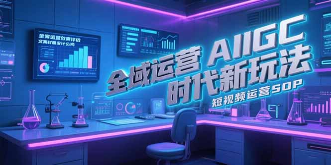 全域运营AIGC时代新玩法，文案封面设计公式，短视频运营SOP网赚库-项目库-轻创网-中创网-福缘网-冒泡网-资源之家-AI光年冉冉网赚资源