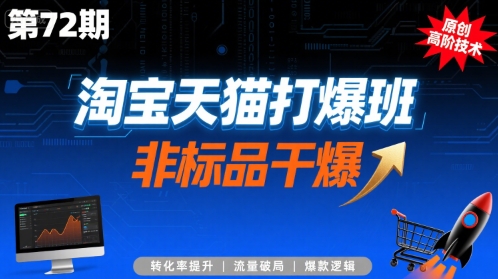 淘宝天猫打爆班原创高阶技术第72期，非标品干爆网赚库-项目库-轻创网-中创网-福缘网-冒泡网-资源之家-AI光年冉冉网赚资源