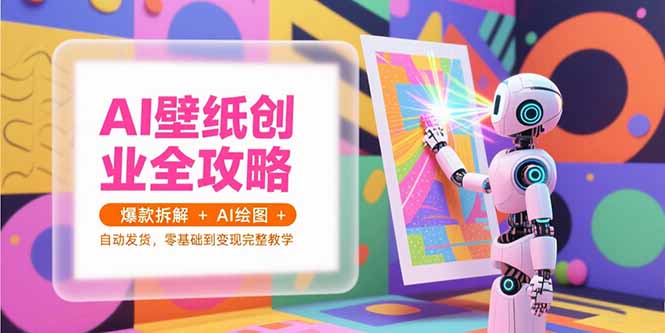 AI壁纸创业全攻略，爆款拆解+AI绘图+自动发货，零基础到变现完整教学网赚库-项目库-轻创网-中创网-福缘网-冒泡网-资源之家-AI光年冉冉网赚资源