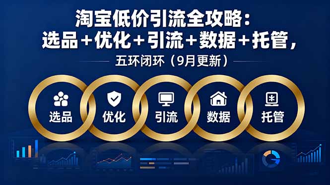 淘宝低价引流全攻略：选品＋优化＋引流＋数据＋托管，五环闭环(9月更新网赚库-项目库-轻创网-中创网-福缘网-冒泡网-资源之家-AI光年冉冉网赚资源