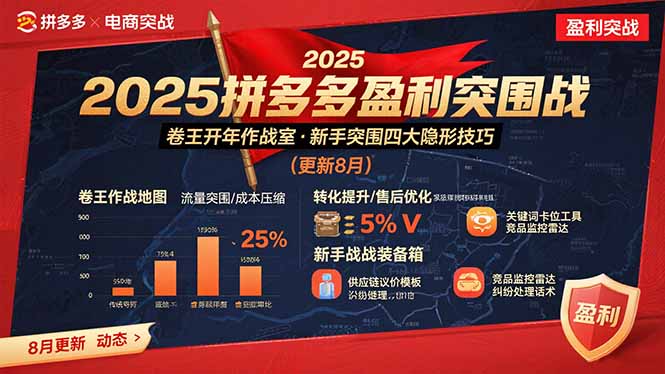 2025拼多多盈利突围战：卷王开年作战室，新手突围四大隐形技巧(更新8月网赚库-项目库-轻创网-中创网-福缘网-冒泡网-资源之家-AI光年冉冉网赚资源