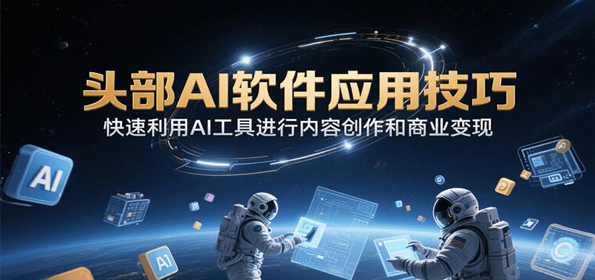 头部AI软件应用技巧，快速利用AI工具进行内容创作和商业变现网赚库-项目库-轻创网-中创网-福缘网-冒泡网-资源之家-AI光年冉冉网赚资源