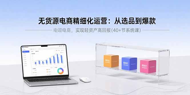 无货源电商精细化运营：从选品到爆款，实现轻资产高回报(40+节系统课网赚库-项目库-轻创网-中创网-福缘网-冒泡网-资源之家-AI光年冉冉网赚资源