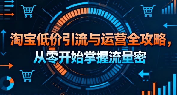 淘宝低价引流与运营全攻略，从零开始掌握流量密码网赚库-项目库-轻创网-中创网-福缘网-冒泡网-资源之家-AI光年冉冉网赚资源