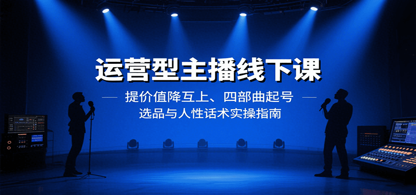 运营型主播线下课：提价值降互上、四部曲起号、选品与人性话术实操指南网赚库-项目库-轻创网-中创网-福缘网-冒泡网-资源之家-AI光年冉冉网赚资源