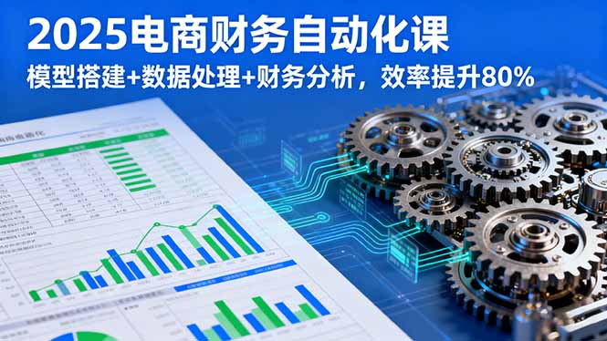 2025电商财务自动化课，模型搭建+数据处理+财务分析，效率提升80%网赚库-项目库-轻创网-中创网-福缘网-冒泡网-资源之家-AI光年冉冉网赚资源