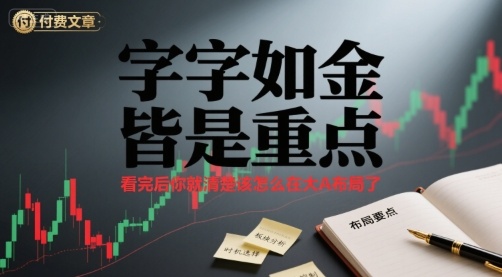 付费文章：字字如金 皆是重点， 看完后 你就清楚该怎么在大A布局了网赚库-项目库-轻创网-中创网-福缘网-冒泡网-资源之家-AI光年冉冉网赚资源