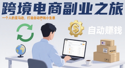 跨境电商副业之旅，一个人的亚马逊，打造自动賺钱小生意网赚库-项目库-轻创网-中创网-福缘网-冒泡网-资源之家-AI光年冉冉网赚资源