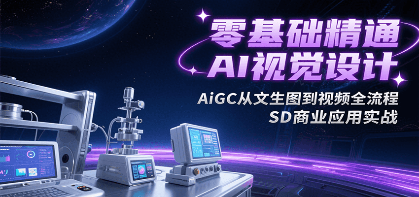 零基础精通AI视觉设计，AiGC从文生图到视频全流程，SD商业应用实战网赚库-项目库-轻创网-中创网-福缘网-冒泡网-资源之家-AI光年冉冉网赚资源