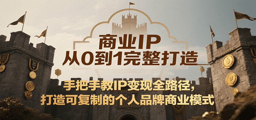 商业IP从0到1完整打造，手把手教IP变现全路径，打造可复制的个人品牌商业模式网赚库-项目库-轻创网-中创网-福缘网-冒泡网-资源之家-AI光年冉冉网赚资源