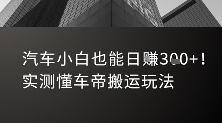 汽车小白也能日入3张！实测懂车帝搬运玩法网赚库-项目库-轻创网-中创网-福缘网-冒泡网-资源之家-AI光年冉冉网赚资源