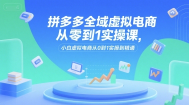 拼多多全域虚拟电商从零到1实操课，小白虚拟电商从0到1实操到精通网赚库-项目库-轻创网-中创网-福缘网-冒泡网-资源之家-AI光年冉冉网赚资源