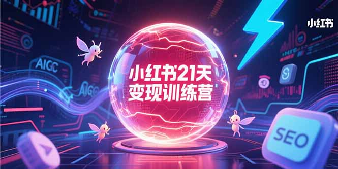 小红书21天变现训练营，AIGC工具高效应用，SEO优化核心技巧网赚库-项目库-轻创网-中创网-福缘网-冒泡网-资源之家-AI光年冉冉网赚资源