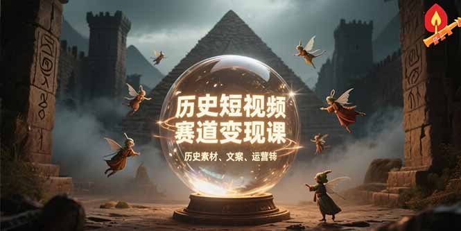 历史短视频赛道变现课，百集素材库应用，文案剪辑技巧，账号运营全案网赚库-项目库-轻创网-中创网-福缘网-冒泡网-资源之家-AI光年冉冉网赚资源