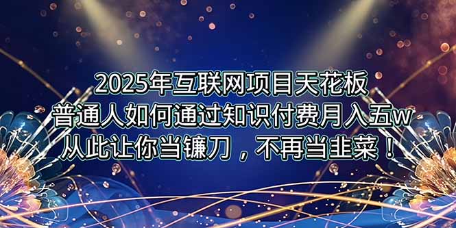 2025年互联网项目天花板，普通人如何通过卖项目实现逆风翻盘，月入5W＋！网赚库-项目库-轻创网-中创网-福缘网-冒泡网-资源之家-AI光年冉冉网赚资源