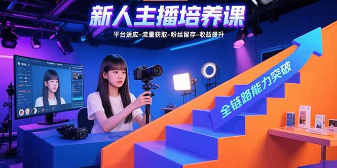 新人主播培养课：平台适应-流量获取-粉丝留存-收益提升 全链路能力突破网赚库-项目库-轻创网-中创网-福缘网-冒泡网-资源之家-AI光年冉冉网赚资源