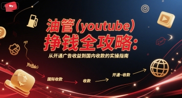 油管(youtube)挣钱全攻略：从开通广告收益到国内收款的实操指南(更新)网赚库-项目库-轻创网-中创网-福缘网-冒泡网-资源之家-AI光年冉冉网赚资源