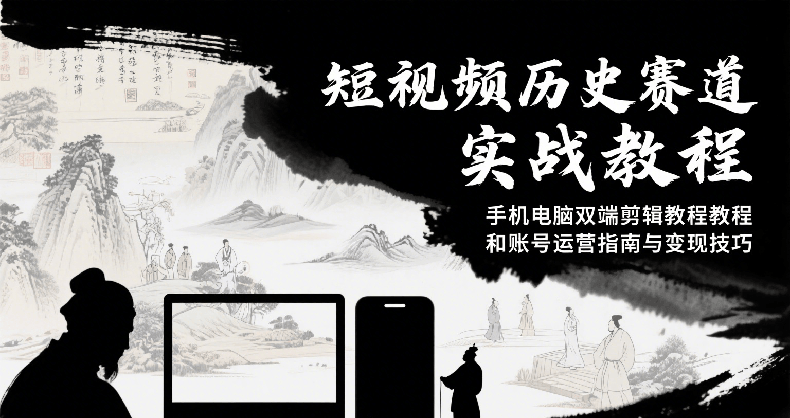 短视频历史赛道实战教程，手机电脑双端剪辑教程和账号运营指南与变现技巧网赚库-项目库-轻创网-中创网-福缘网-冒泡网-资源之家-AI光年冉冉网赚资源