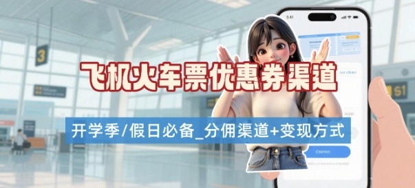 学生党必看！机票火车票优惠券申请渠道 + 项目打法，开学季节日速存网赚库-项目库-轻创网-中创网-福缘网-冒泡网-资源之家-AI光年冉冉网赚资源
