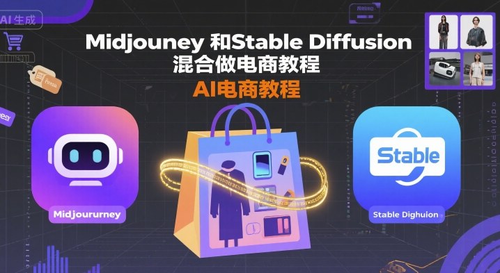 Midjourney和Stable Diffusion混合做电商教程-ai电商教程网赚库-项目库-轻创网-中创网-福缘网-冒泡网-资源之家-AI光年冉冉网赚资源