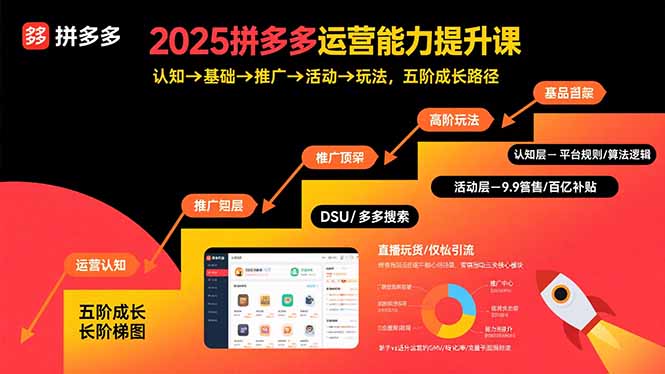 2025拼多多运营能力提升课：认知→基础→推广→活动→玩法，五阶成长路径网赚库-项目库-轻创网-中创网-福缘网-冒泡网-资源之家-AI光年冉冉网赚资源