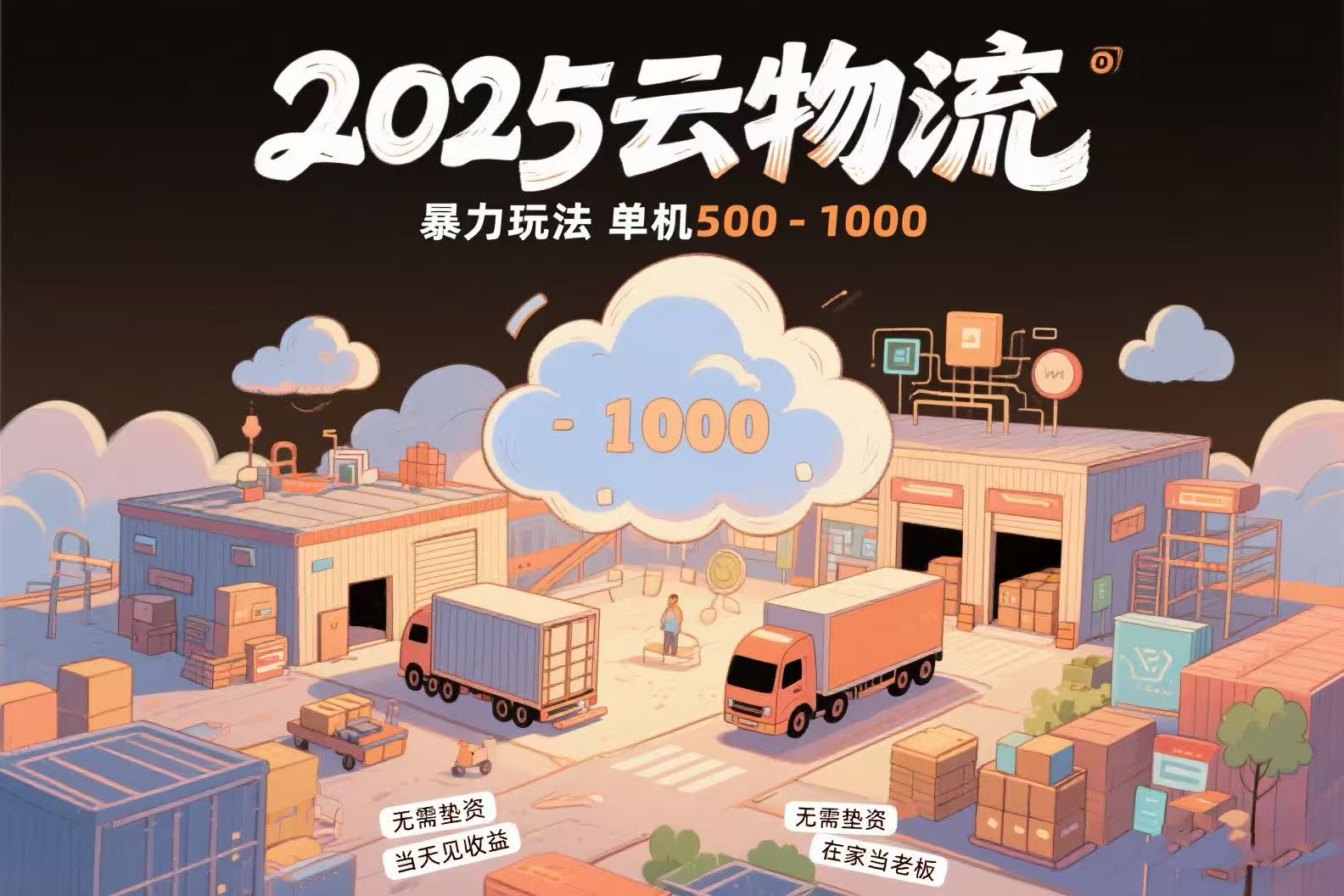 云物流赚差价，项目纯利润500~1000，无需垫资，当天到账。不需要有车，…网赚库-项目库-轻创网-中创网-福缘网-冒泡网-资源之家-AI光年冉冉网赚资源