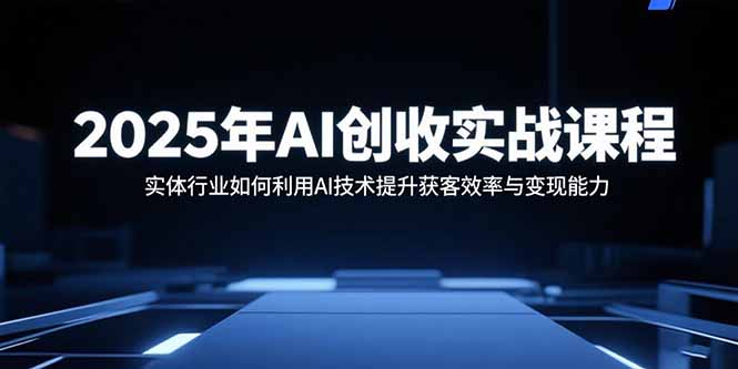 2025年AI创收实战课程：实体行业如何利用AI技术提升获客效率与变现能力网赚库-项目库-轻创网-中创网-福缘网-冒泡网-资源之家-AI光年冉冉网赚资源