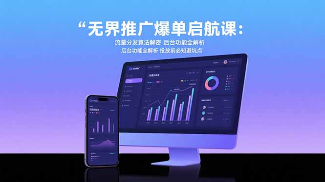 无界推广爆单启航课：流量分发算法解密 后台功能全解析 投放前必知避坑点网赚库-项目库-轻创网-中创网-福缘网-冒泡网-资源之家-AI光年冉冉网赚资源