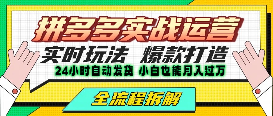 拼多多最新实战运营高投产：长久稳定项目，单店利润一天三位数网赚库-项目库-轻创网-中创网-福缘网-冒泡网-资源之家-AI光年冉冉网赚资源