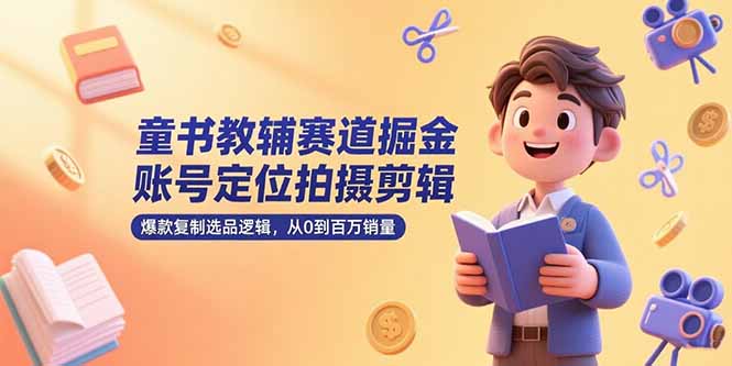童书教辅赛道掘金，账号定位拍摄剪辑，爆款复制选品逻辑，从0到百万销量网赚库-项目库-轻创网-中创网-福缘网-冒泡网-资源之家-AI光年冉冉网赚资源
