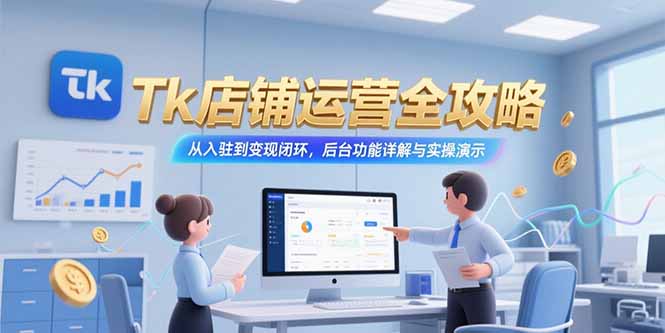 Tk店铺运营全攻略，从入驻到变现闭环，后台功能详解与实操演示网赚库-项目库-轻创网-中创网-福缘网-冒泡网-资源之家-AI光年冉冉网赚资源