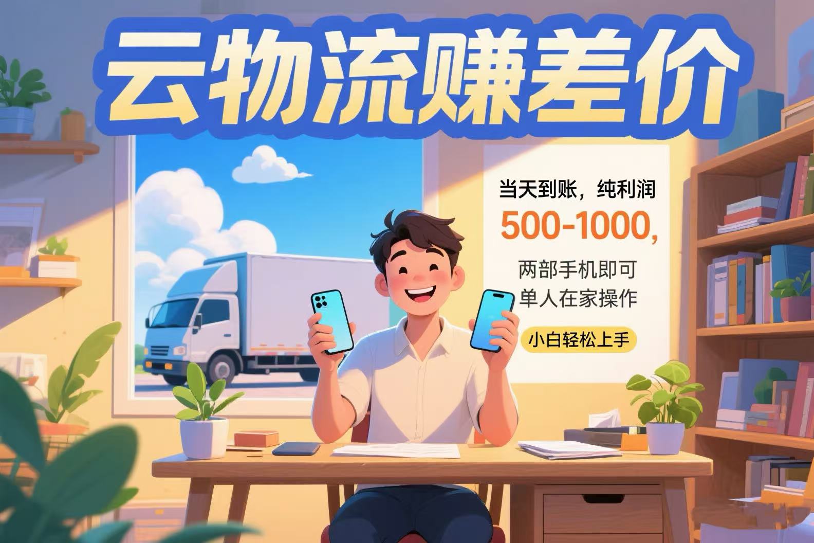 云物流赚差价 当天到账纯利润500-1000 两部手机即可 可单人在家操作 小…网赚库-项目库-轻创网-中创网-福缘网-冒泡网-资源之家-AI光年冉冉网赚资源