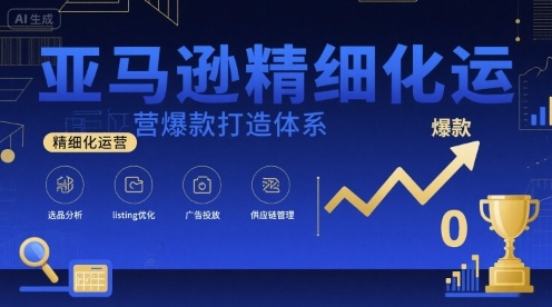 亚马逊精细化运营爆款打造体系，视频课+全套资料文档网赚库-项目库-轻创网-中创网-福缘网-冒泡网-资源之家-AI光年冉冉网赚资源