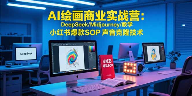 AI绘画商业实战营：DeepSeek/Midjourney/教学 小红书爆款SOP 声音克隆技术网赚库-项目库-轻创网-中创网-福缘网-冒泡网-资源之家-AI光年冉冉网赚资源