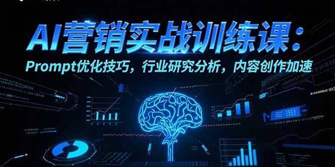 AI营销实战训练课：Prompt优化技巧，行业研究分析，内容创作加速网赚库-项目库-轻创网-中创网-福缘网-冒泡网-资源之家-AI光年冉冉网赚资源