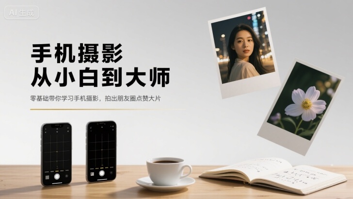 手机摄影从小白到大师，零基础带你学习手机摄影，拍出朋友圈点赞大片网赚库-项目库-轻创网-中创网-福缘网-冒泡网-资源之家-AI光年冉冉网赚资源