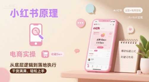 小红书原理以及详细实操流程，小红书电商教程网赚库-项目库-轻创网-中创网-福缘网-冒泡网-资源之家-AI光年冉冉网赚资源