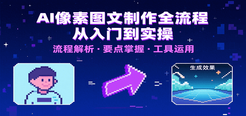 AI像素图文制作全流程：内容要点、文案选择及所用工具，助你快速入局网赚库-项目库-轻创网-中创网-福缘网-冒泡网-资源之家-AI光年冉冉网赚资源