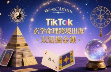 TikTok玄学命理跨境出海双语掘金课，手把手教你用命理知识精准直击海外用户痛点网赚库-项目库-轻创网-中创网-福缘网-冒泡网-资源之家-AI光年冉冉网赚资源