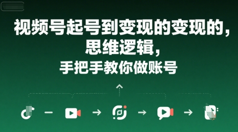 视频号起号到变现的思维逻辑，手把手教你做账号网赚库-项目库-轻创网-中创网-福缘网-冒泡网-资源之家-AI光年冉冉网赚资源