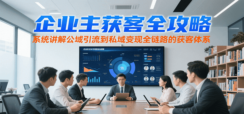 企业主获客全攻略，系统讲解公域引流到私域变现全链路的获客体系网赚库-项目库-轻创网-中创网-福缘网-冒泡网-资源之家-AI光年冉冉网赚资源