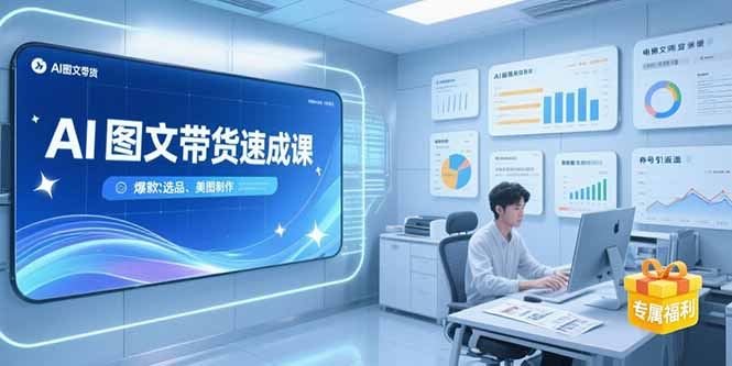AI图文带货速成课，养号引流秘籍，爆款选品策略，美图制作全流程网赚库-项目库-轻创网-中创网-福缘网-冒泡网-资源之家-AI光年冉冉网赚资源