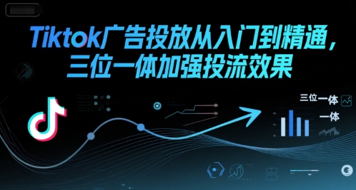 Tiktok广告投放从入门到精通，三位一体加强投流效果网赚库-项目库-轻创网-中创网-福缘网-冒泡网-资源之家-AI光年冉冉网赚资源
