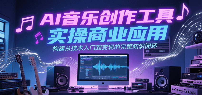AI音乐创作工具实操商业应用，构建从技术入门到变现的完整知识闭环网赚库-项目库-轻创网-中创网-福缘网-冒泡网-资源之家-AI光年冉冉网赚资源