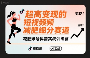 超高变现的短视频减肥细分赛道，减肥账号抖音实战训练营网赚库-项目库-轻创网-中创网-福缘网-冒泡网-资源之家-AI光年冉冉网赚资源