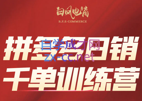 白凤电商·拼多多日销千单训练营(更新7月)网赚库-项目库-轻创网-中创网-福缘网-冒泡网-资源之家-AI光年冉冉网赚资源